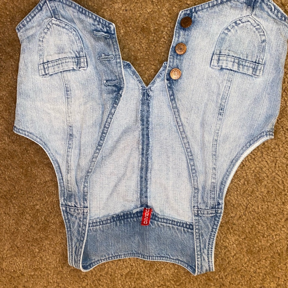Denim cropped vest